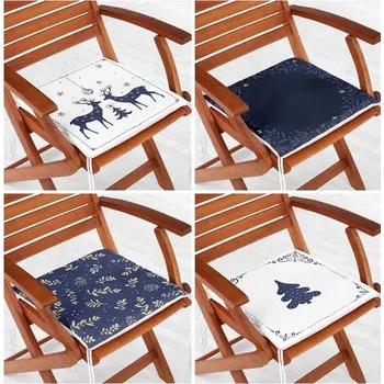 Podsedák Podsedáky v sadě 4 ks s vánočním motivem 40x40 cm Blue Christmas – Mila Home ID_1804773