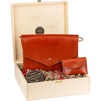 Kabelka Kožedělník Mia DÁRKOVÝ SET kabelky a peněženky - koňakový Cenově zvýhodněný set kožené kabelky a peněženky.