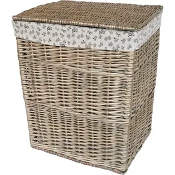 Koš na prádlo proutěný šedý 46x59 cm