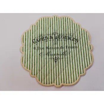 Nákupní taška Textilní prostírání na stůl kulaté 20cm - zelené - Caféa & L écumes