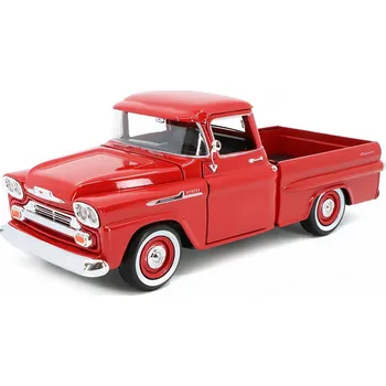 autíčko Chevrolet Apache Fleetside PickUp 1958 červená 1:24 - MOTORMAX Chevy Apache Fleetside Pick Up 1958 - kovový model auta