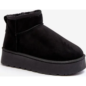 Dámská zimní obuv Boto Ženské sněhové boty s platformou oteplenou kožešinou Xamella Barva: Černá, Velikost: 37