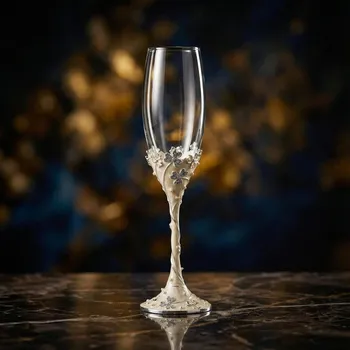 Sklenice Zdobené sklenice na šampaňské 25 cm 2 ks