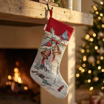 Vánoční dekorace Vánoční ponožka se zimním motivem RUNNER 30×47 cm