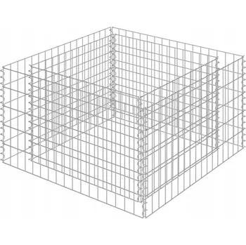 Květináč Zvýšený gabionový květináč, pozinkovaná ocel, 90x90x50 cm