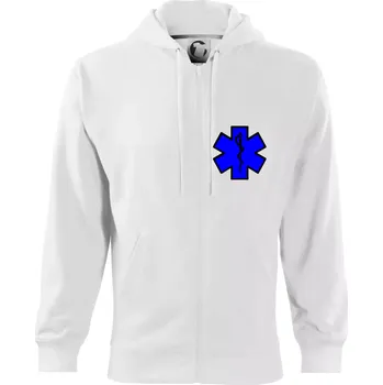 Pánská mikina Hvězda samostatná - záchranář / rescue - Mikina s kapucí na zip trendy zipper - M ( Bílá )