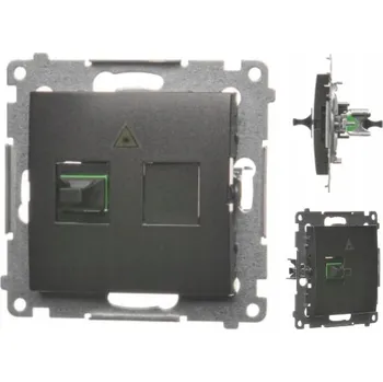 Elektrická zásuvka Internetová zásuvka nástěnná Kontakt-simon černá