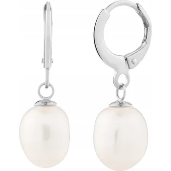 Náušnice Stříbrné náušnice se srdíčkovými perlami a sladkovodní perlou Preciosa