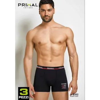 Pánské spodní prádlo Pánské boxerky Primal bavlna barevné 3 ks černá modrá džínová vel.XXL