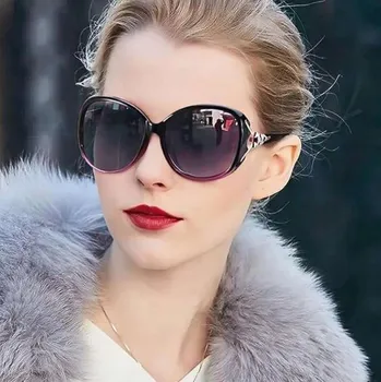 Dámské sluneční brýle fialové polarizační UV400 retro