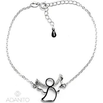 Náramek Stříbrný náramek anděl se zirkony