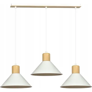 ROWEN 3 WHITE Závěsné svítidlo Ocel lakovaná. Dřevo Bílá 15W MAX LED