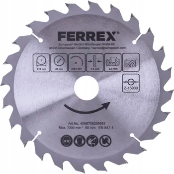 Pilový kotouč Pilový kotouč Ø 210 mm, 1 kus, 24 zubů FERREX DŘEVO