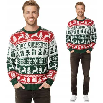 Podprsenka VÁNOČNÍ SVETR PÁNSKÝ ZELENÝ SOBI DÁREK VÁNOČNÍ VELIKOST M