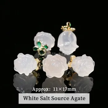 Přívěsek Růžový korálek růže z přírodního kamene | přívěsek 1 ks - Zdroj soli