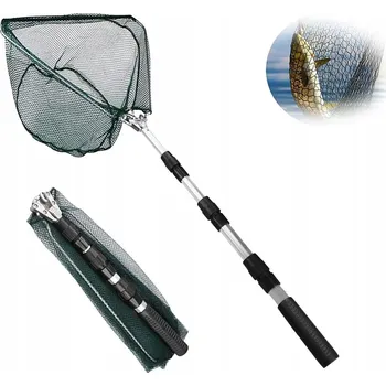 Podběrák SKLÁDACÍ TELESKOPICKÁ RYBÁŘSKÁ PODBĚRÁK 130 CM RYBÁŘSKÝ PODBĚRÁK