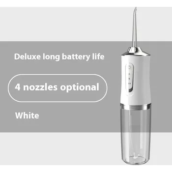 Ústní sprcha Ústní sprcha s vodní tryskou 3 režimy | zubní irigátor, dentální čistič 6 ks - Bílý