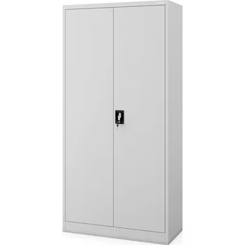 Šatní skříň Jan Nowak Kovová šatní skříň s policemi DAVID, 900 x 1850 x 450 mm, šedá