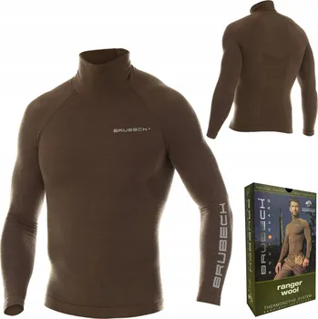 Pánské termoprádlo Termoaktivní prádlo Brubeck Ranger Wool merino vlna hnědá vel. L