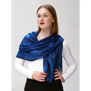 Šála Hedvábná šála z Váránasí černo-modrá