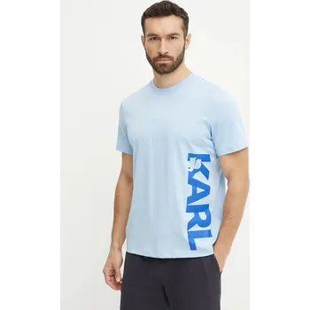 Pánská móda Bavlněné tričko Karl Lagerfeld A2M46038 modrá 55X, vel. S
