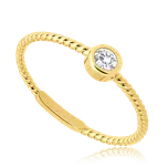 MINET Luxusní zlatý prsten s bílým zirkonem Au 585/1000 vel. 59 - 3,20g JMG0336WGR58