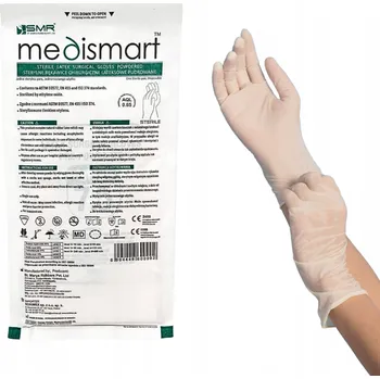 Vyšetřovací rukavice Latexové chirurgické rukavice sterilní 8,0 PUDR (50 párů) Medismart
