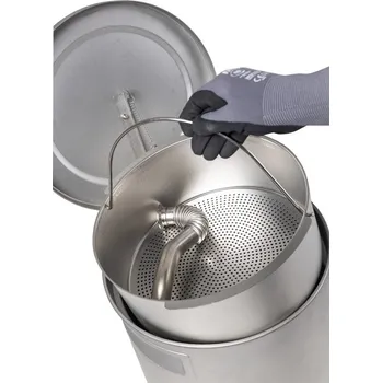 Odpadkový koš FALCON mycí koš na díly, z nerezu, pro nádoby s objemem 20 litrů