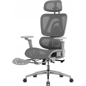 Kancelářská otočná židle MARK ADLER šedá ergonomická s podnožkou do 150 kg