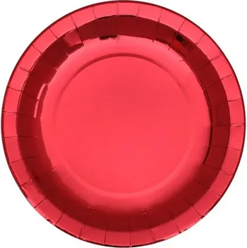 Talíř Santex Talíře papírové metalické červené 26cm 10ks