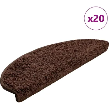 vidaXL Schodové rohože 20 ks 65 x 21 x 4 cm hnědé, půlkulaté, velké
