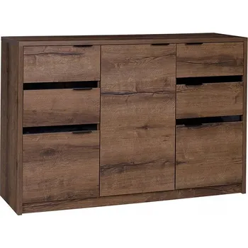 Komoda Komoda Veneti 135 x 40 x 90 cm, odstíny hnědé matné