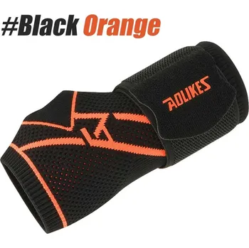 Elastická bandáž na zápěstí s popruhem | bandáž, ortéza - Černá oranžová , S