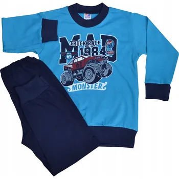 Dámské pyžamo PYŽAMO BAVLNA AUTO SVĚTLE MODRÁ/TMAVĚ MODRÁ 122 SUTEX