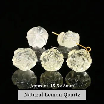 Přívěsek Růžový korálek růže z přírodního kamene | přívěsek 1 ks - Citrónový křemen