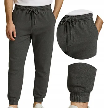 Pánské tepláky jogger s nařasenými manžetami Grafitová L