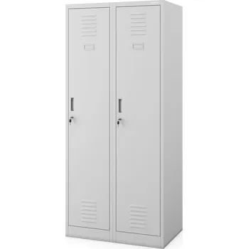 Šatní skříň Jan Nowak Kovová šatní skříň šedá: čtyřkomorová KACPER, 800 x 1800 x 500 mm