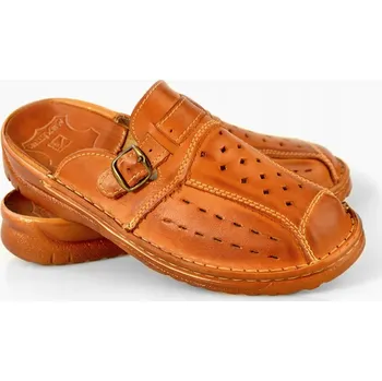 Pracovní obuv Pohodlné pánské kožené nazouváky MAXIMUS 016 hnědé 41