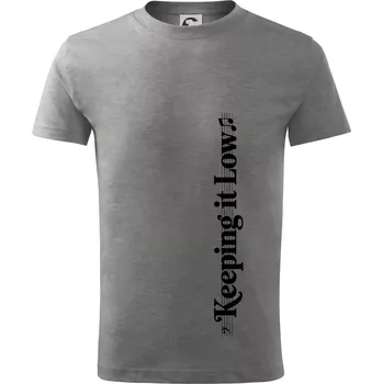 Chlapecké tričko KEEPING IT LOW NA VÝŠKU - basový klíč - Tričko dětské bavlněné - 98 cm / 2 roky ( Tmavě šedý melír )