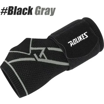 Elastická bandáž na zápěstí s popruhem | bandáž, ortéza - Černá Šedá , M