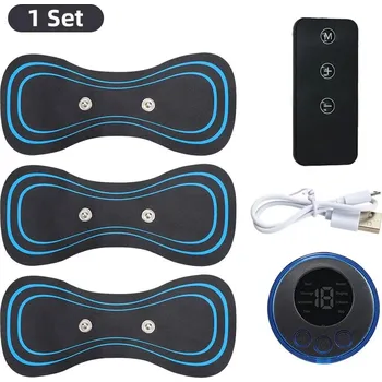 Masážní přístroj Mini elektrický krční masážní přístroj EMS | relaxační pomůcka - 04 dálkové ovládání