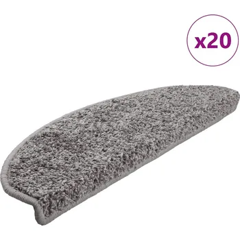 vidaXL Schodové rohože 20 ks 65 x 21 x 4 cm šedé, půlkulaté, velké