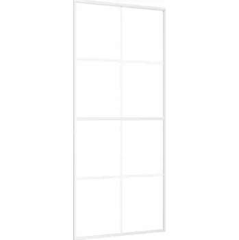 Interiérové dveře Posuvné hliníkové dveře s matným ESG sklem, bílé, 90 x 205 cm