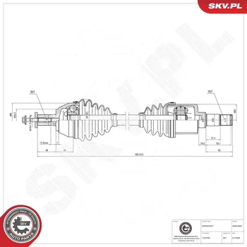 Hřídel nápravy Hnací hřídel ESEN SKV 40SKV004