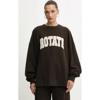 Dámská mikina Bavlněná mikina Rotate dámská, hnědá barva, s aplikací, 1153161667 88X, vel. XL