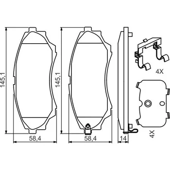 Brzdová destička Sada brzdových destiček, kotoučová brzda BOSCH 0 986 494 587