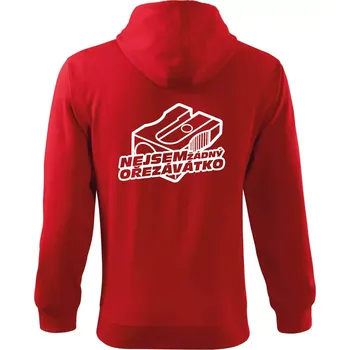 Pánská mikina Ořezávátko - Mikina s kapucí na zip trendy zipper - M ( Červená )