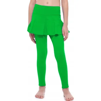 Dívčí legíny s dlouhou nohavicí a sukýnkou, bavlna MS10-254 Zelená, velikost 158