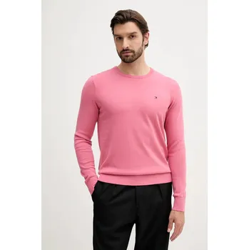 Pánský svetr Bavlněný svetr Tommy Hilfiger MW0MW39999 růžová 39X, vel. XL