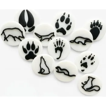 Dětské razítko EKO razítka: stopy a siluety zvířat z lesa